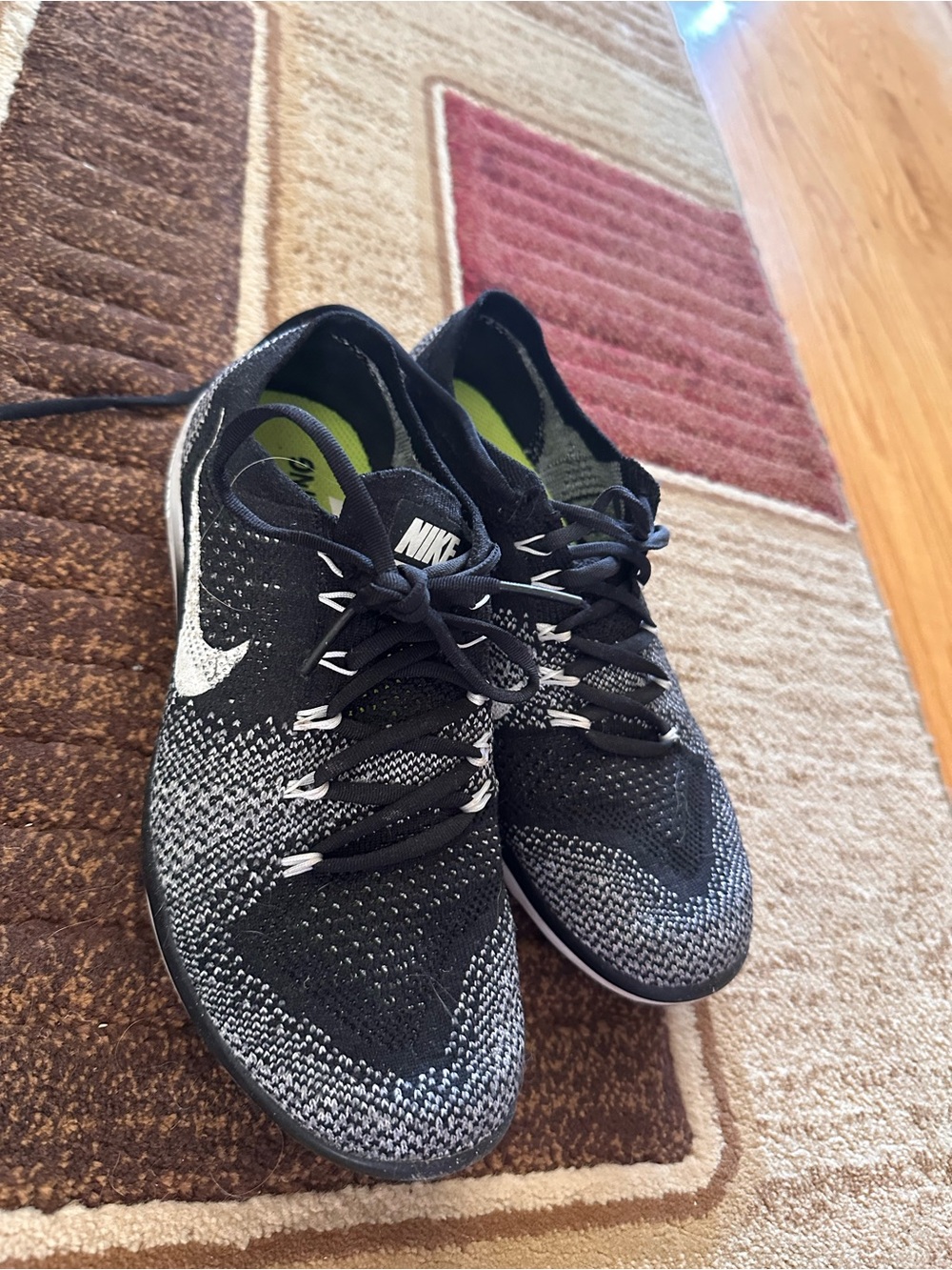Nike Black & Lime Green Knit Training Shoes